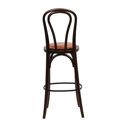 Hoop Back Bar Chair in Dark Walnut with Bison Tan Seat hx836
