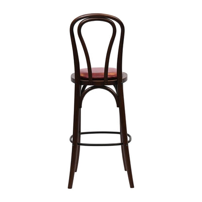 Hoop Back Bar Chair in Dark Walnut with Bison Bordeaux Seat hx837