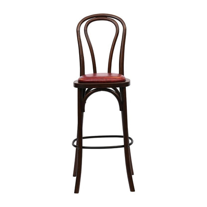 Hoop Back Bar Chair in Dark Walnut with Bison Bordeaux Seat hx837