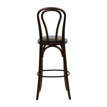 Hoop Back Bar Chair in Dark Walnut with Bison Cedar Seat hx838