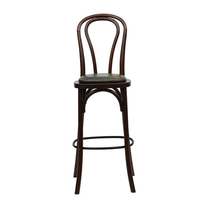 Hoop Back Bar Chair in Dark Walnut with Bison Cedar Seat hx838