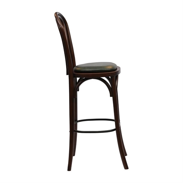 Hoop Back Bar Chair in Dark Walnut with Bison Cedar Seat hx838