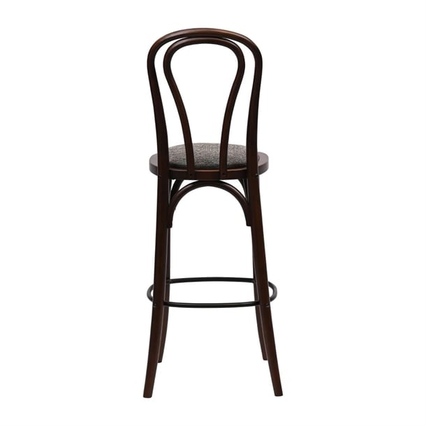 Hoop Back Bar Chair in Dark Walnut with Shetland Smoke Seat hx839