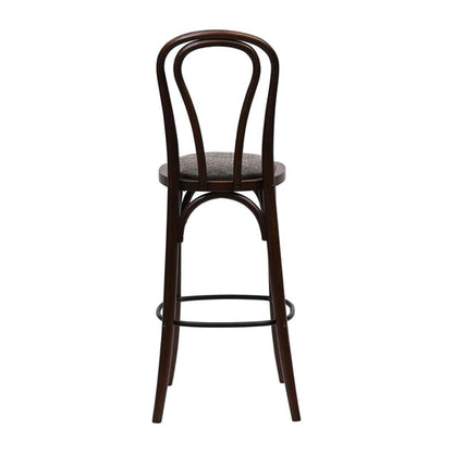 Hoop Back Bar Chair in Dark Walnut with Shetland Smoke Seat hx839