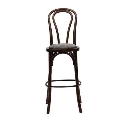 Hoop Back Bar Chair in Dark Walnut with Shetland Smoke Seat hx839