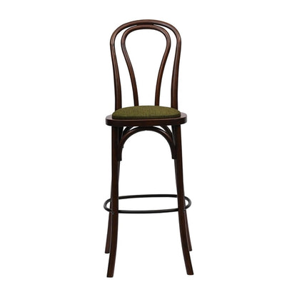 Hoop Back Bar Chair in Dark Walnut with Shetland Forest Seat hx840