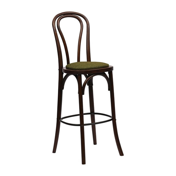 Hoop Back Bar Chair in Dark Walnut with Shetland Forest Seat hx840