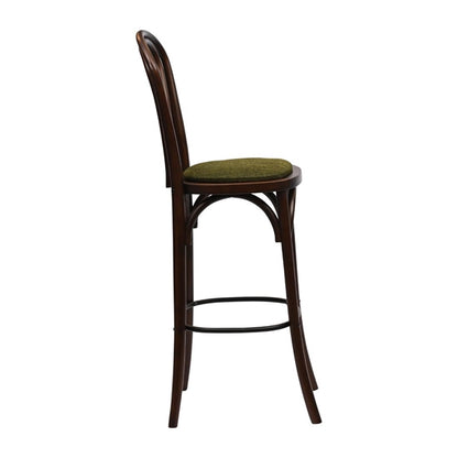Hoop Back Bar Chair in Dark Walnut with Shetland Forest Seat hx840