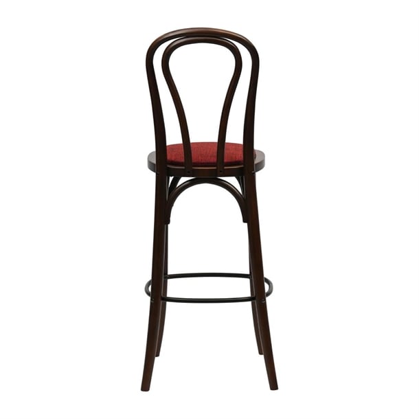 Hoop Back Bar Chair in Dark Walnut with Shetland Scarlett Seat hx841