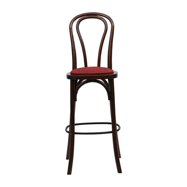 Hoop Back Bar Chair in Dark Walnut with Shetland Scarlett Seat hx841
