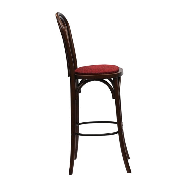 Hoop Back Bar Chair in Dark Walnut with Shetland Scarlett Seat hx841