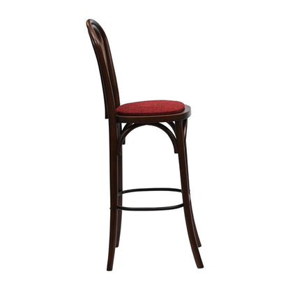 Hoop Back Bar Chair in Dark Walnut with Shetland Scarlett Seat hx841