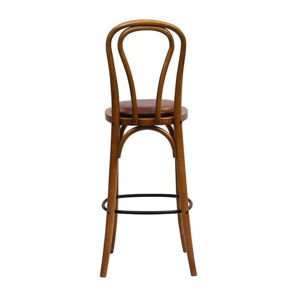 Hoop Back Bar Chair in Weathered Oak with Bison Espresso Seat hx842