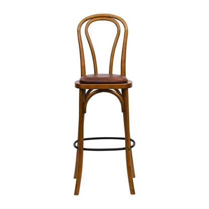Hoop Back Bar Chair in Weathered Oak with Bison Espresso Seat hx842