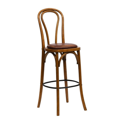 Hoop Back Bar Chair in Weathered Oak with Bison Espresso Seat hx842