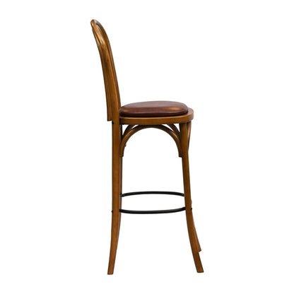 Hoop Back Bar Chair in Weathered Oak with Bison Espresso Seat hx842