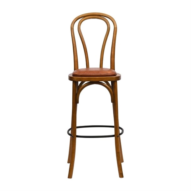 Hoop Back Bar Chair in Weathered Oak with Bison Tan Seat hx843