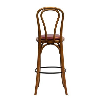 Hoop Back Bar Chair in Weathered Oak with Bison Bordeaux Seat hx844