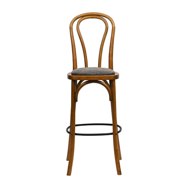 Hoop Back Bar Chair in Weathered Oak with Shetland Smoke Seat hx846