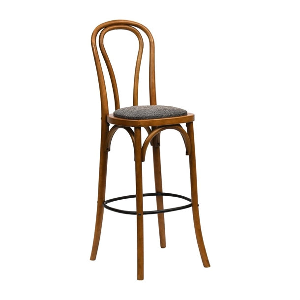Hoop Back Bar Chair in Weathered Oak with Shetland Smoke Seat hx846