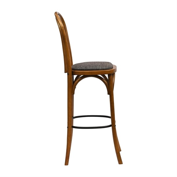 Hoop Back Bar Chair in Weathered Oak with Shetland Smoke Seat hx846
