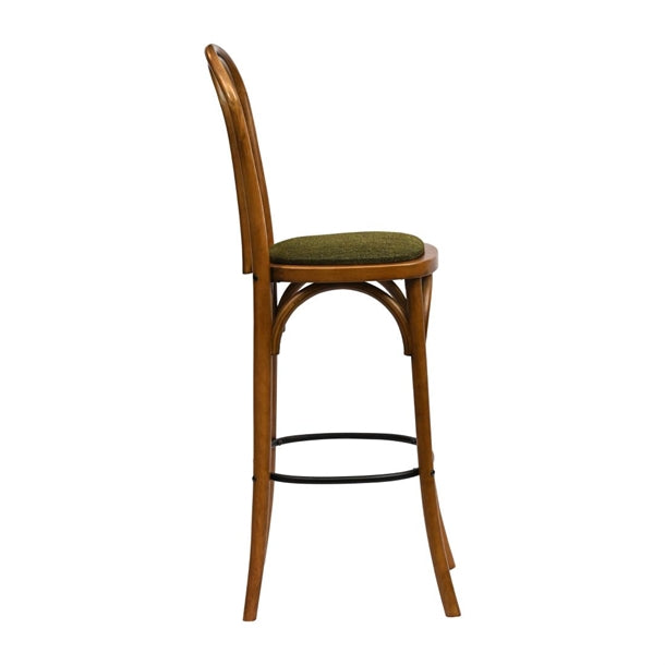 Hoop Back Bar Chair in Weathered Oak with Shetland Forest Seat hx847