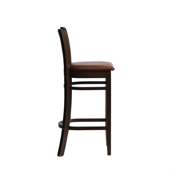 Manhattan Bar Chair in Dark Walnut with Bison Espresso Seat hx849