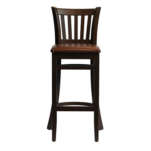 Manhattan Bar Chair in Dark Walnut with Bison Espresso Seat hx849