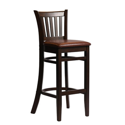 Manhattan Bar Chair in Dark Walnut with Bison Espresso Seat hx849