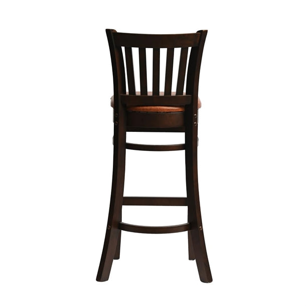 Manhattan Bar Chair in Dark Walnut with Bison Tan Seat hx850