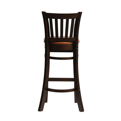 Manhattan Bar Chair in Dark Walnut with Bison Tan Seat hx850