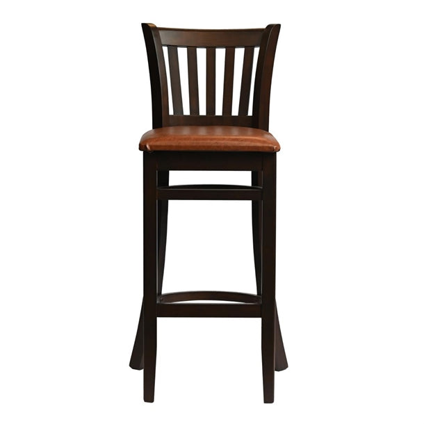 Manhattan Bar Chair in Dark Walnut with Bison Tan Seat hx850