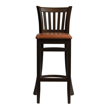 Manhattan Bar Chair in Dark Walnut with Bison Tan Seat hx850