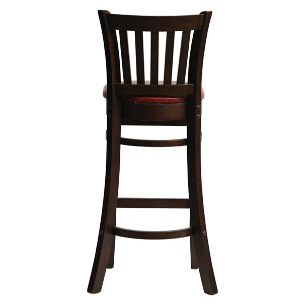Manhattan Bar Chair in Dark Walnut with Bison Bordeaux Seat hx851