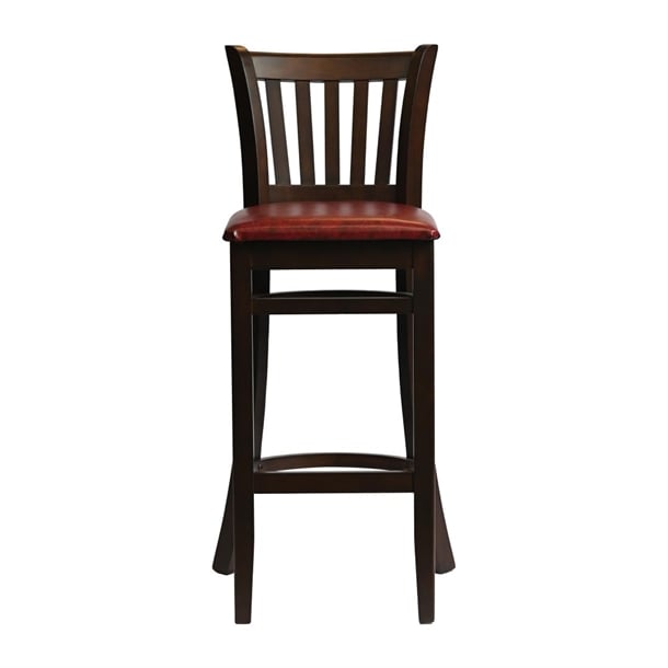 Manhattan Bar Chair in Dark Walnut with Bison Bordeaux Seat hx851