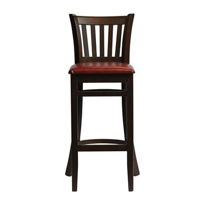 Manhattan Bar Chair in Dark Walnut with Bison Bordeaux Seat hx851