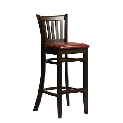 Manhattan Bar Chair in Dark Walnut with Bison Bordeaux Seat hx851