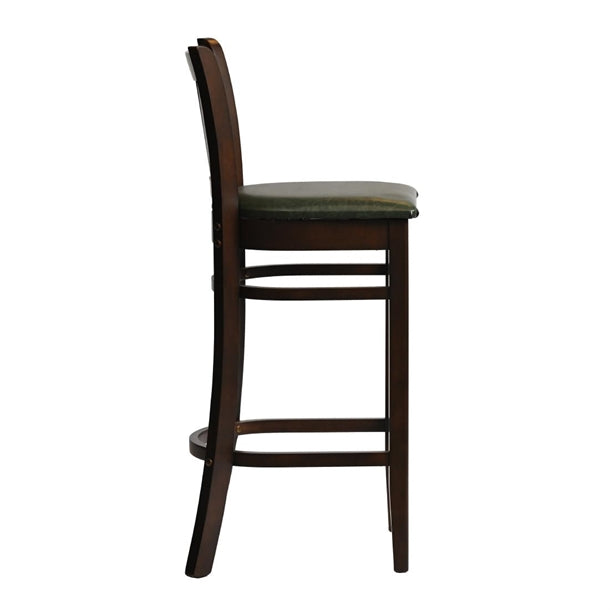 Manhattan Bar Chair in Dark Walnut with Bison Cedar Seat hx852
