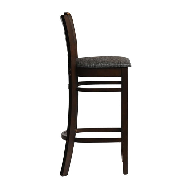 Manhattan Bar Chair in Dark Walnut with Shetland Smoke Seat hx853