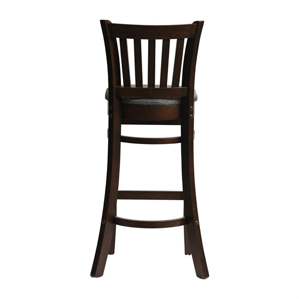 Manhattan Bar Chair in Dark Walnut with Shetland Smoke Seat hx853