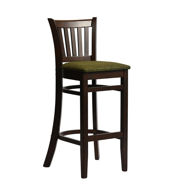 Manhattan Bar Chair in Dark Walnut with Shetland Forest Seat hx854