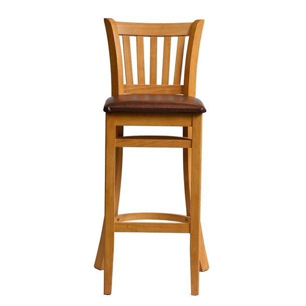 Manhattan Bar Chair in Soft Oak with Bison Espresso Seat hx856