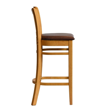 Manhattan Bar Chair in Soft Oak with Bison Espresso Seat hx856