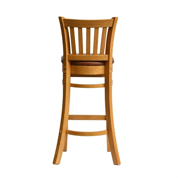 Manhattan Bar Chair in Soft Oak with Bison Espresso Seat hx856