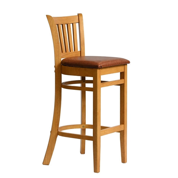 Manhattan Bar Chair in Soft Oak with Bison Tan Seat hx857