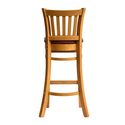 Manhattan Bar Chair in Soft Oak with Bison Bordeaux Seat hx858