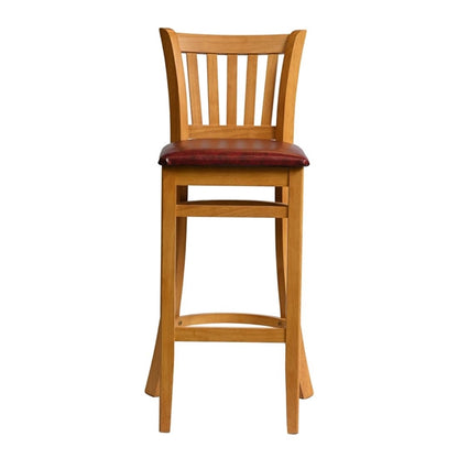Manhattan Bar Chair in Soft Oak with Bison Bordeaux Seat hx858