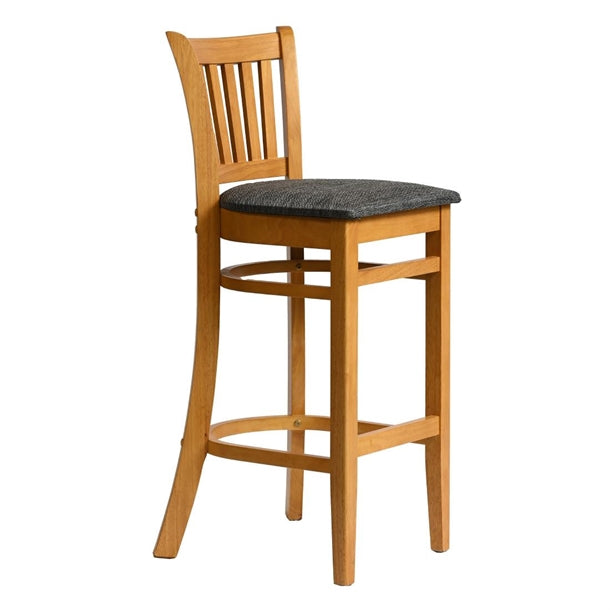 Manhattan Bar Chair in Soft Oak with Shetland Smoke Seat hx860