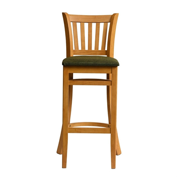 Manhattan Bar Chair in Soft Oak with Shetland Forest Seat hx861