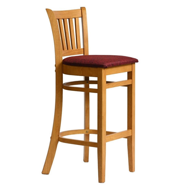 Manhattan Bar Chair in Soft Oak with Shetland Scarlett Seat hx862
